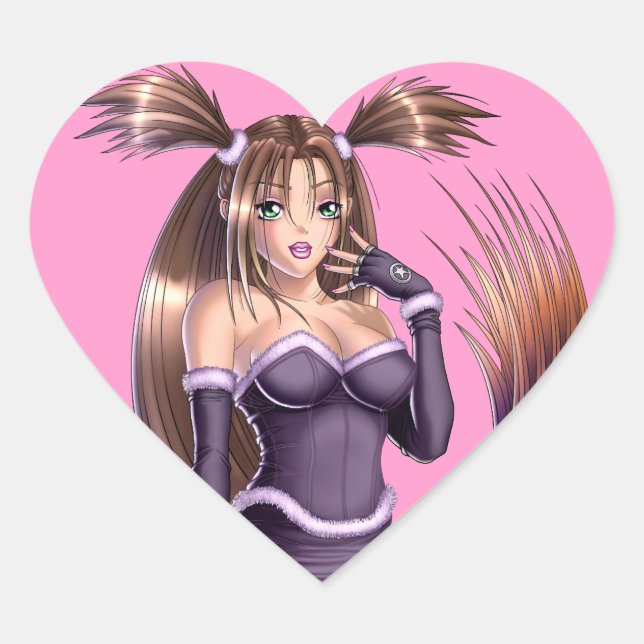 Anime Girl - Nikki Heart Sticker (Front)