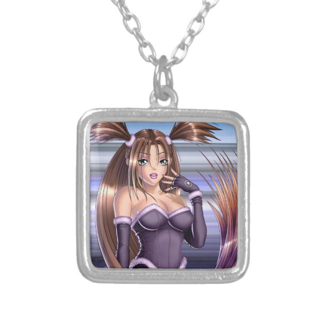 Anime Girl - Nikki Silver Plated Necklace (Front)