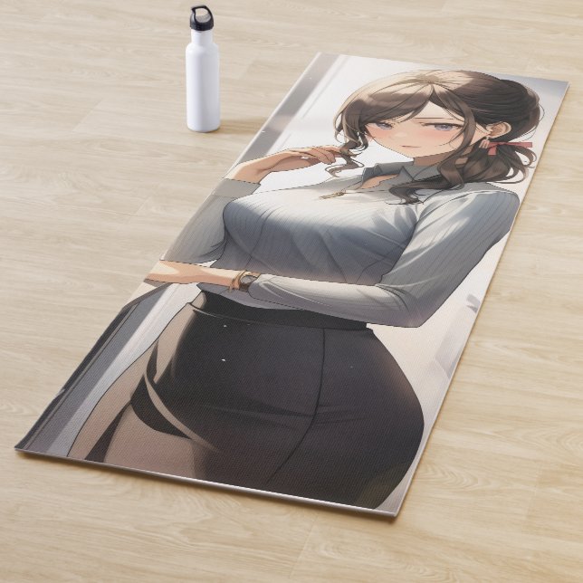 Anime Girl Office Worker Yoga Mat (In Situ)