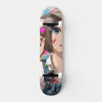 anime skater girl background