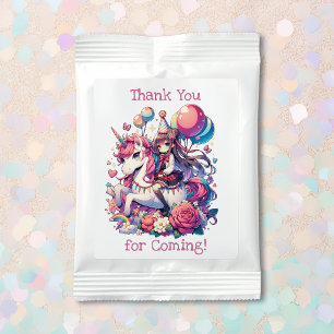 Anime Girl on Unicorn Birthday Personalized Lemonade Drink Mix