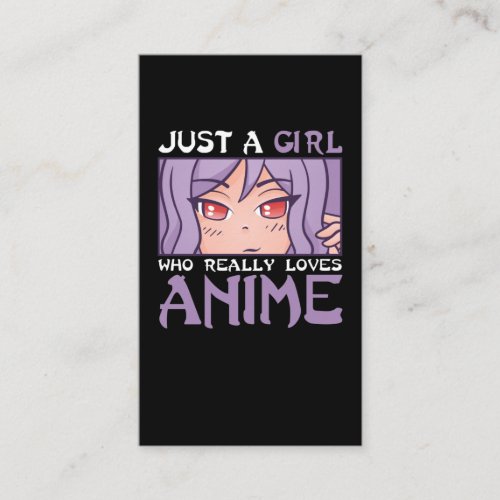 Anime Girl Otaku Kids Japanese Comic Manga Fan Business Card