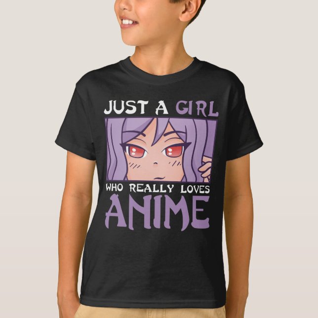 Anime Girl Otaku Kids Japanese Comic Manga Fan T-Shirt (Front)