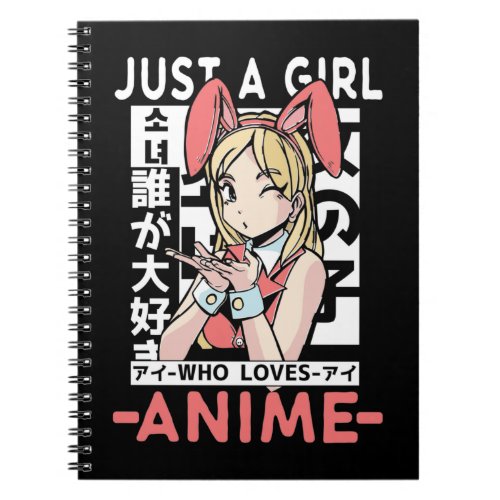 Anime Girl Otaku Teen Japanese comic fan Notebook