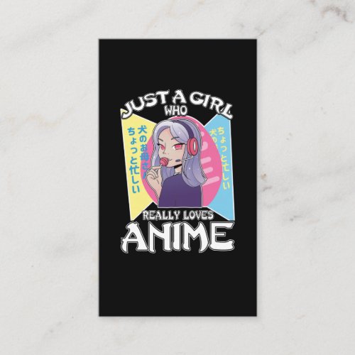 Anime Girl Otaku Teen Japanese Manga Comic Fan Business Card