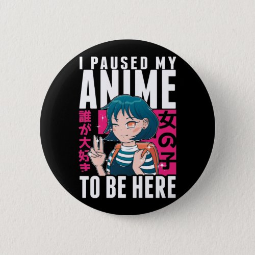 Anime Girl Otaku Teen Japanese Manga Fan Button