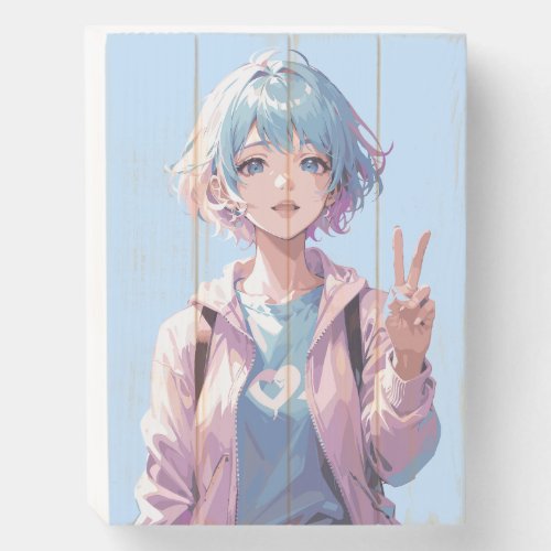 Anime girl peace sign design