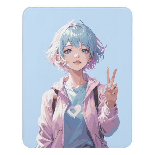 Anime girl peace sign design