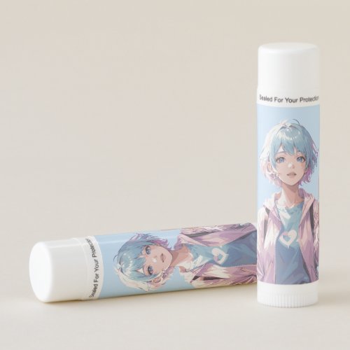 Anime girl peace sign design lip balm