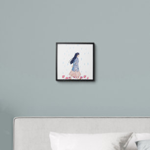 anime girl peel and stick photo tile