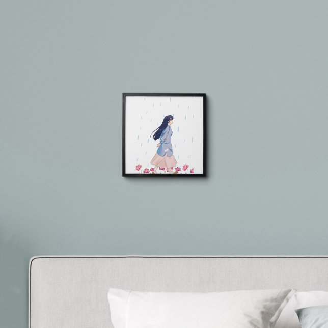 anime girl peel and stick photo tile (Bedroom)