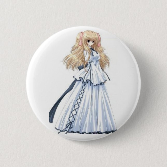 anime-girl pinback button (Front)