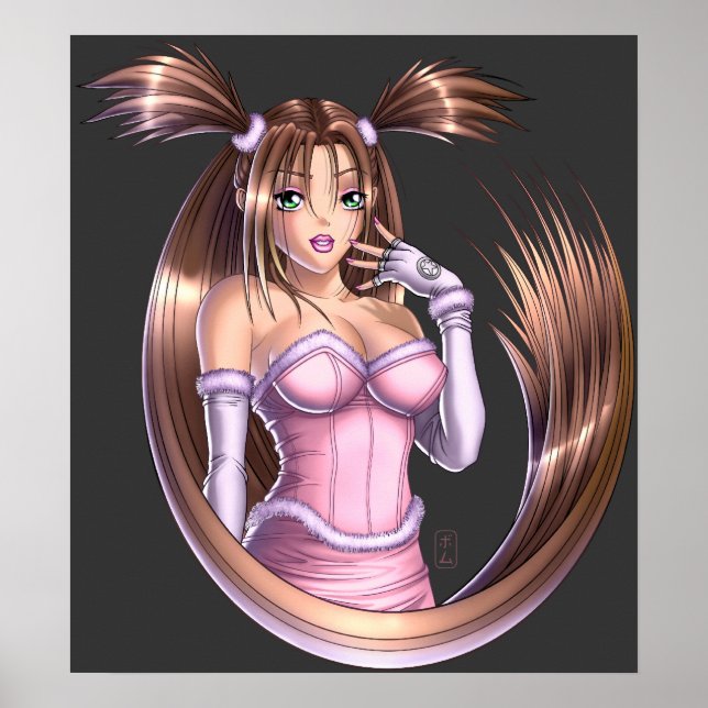 Anime Girl - Pink Poster (Front)