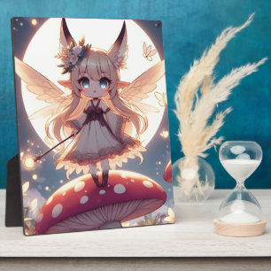 Anime Girl Pixie Hippie Moon Fairy Plaque