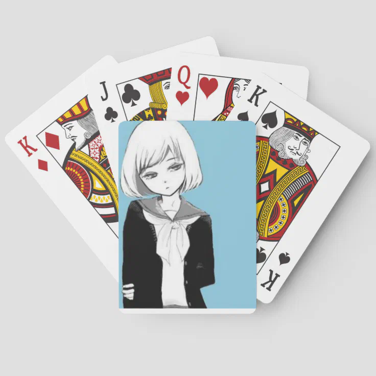 Anime girl Playing cards | Zazzle Anime girl Playing cards | Zazzle