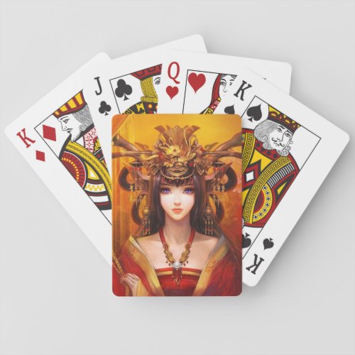 Anime Girl Playing Cards