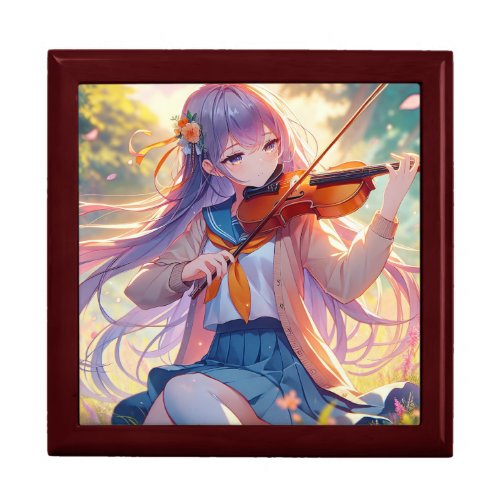 Anime Girl Playing the Violin Gift Box