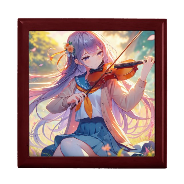 Anime Girl Playing the Violin Gift Box (Front)
