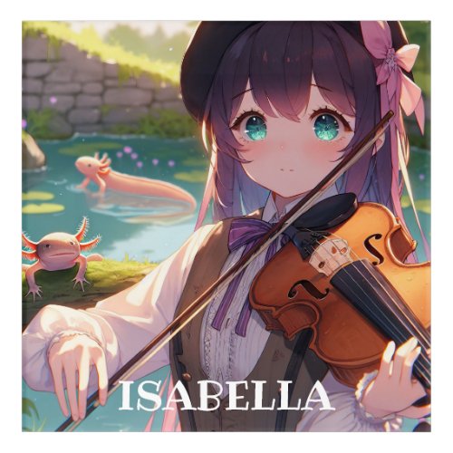 Anime Girl Playing the Violin Personalized Acrylic Print