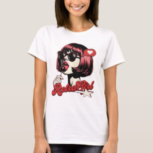 Anime Girl Pop Art Graphic T-Shirt - Cute Retro Ma