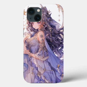 Anime Girl Purple Moon Princess Fantasy Art iPhone 13 Case