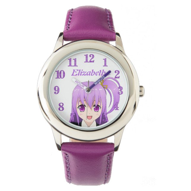 Anime girl purple name watch (Front)