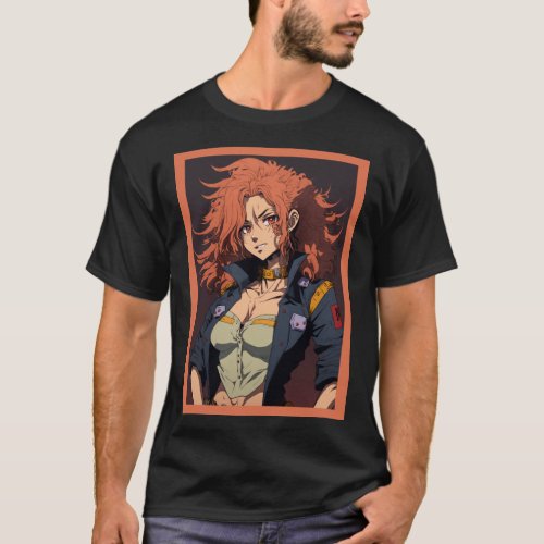 Anime Girl Red Head Space Cowboy T_Shirt