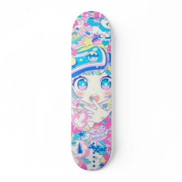 Anime Girl Remix Skate Deck