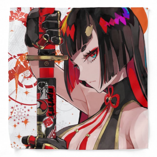 Anime girl Samurai  Bandana (Front)