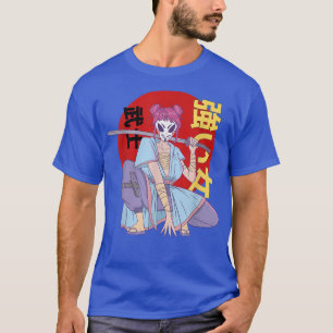 Anime Girl Samurai Mask Japanese Art Esthetic Ota T-Shirt