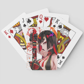 Anime girl Samurai Poker Cards