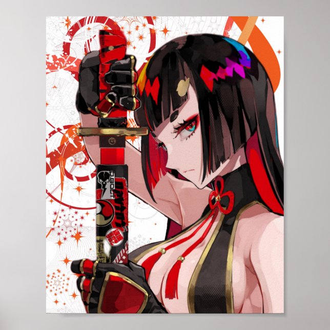 Anime girl Samurai Poster (Front)