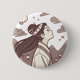 Anime Girl Seems Blossom Cute Gift✨☁️🗻🏮  Button