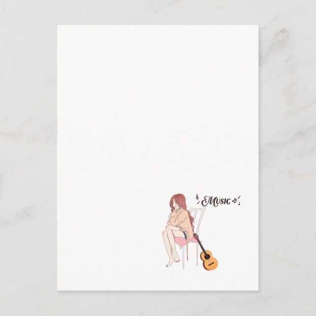 Anime Girl Sitting with gwt & Music Notes – Aesthe (Front)