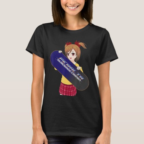 Anime Girl Skater Skateboard T Shirt