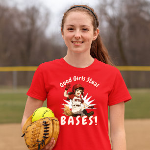 Anime Girl Softball Player Stealing Base T-Shirt