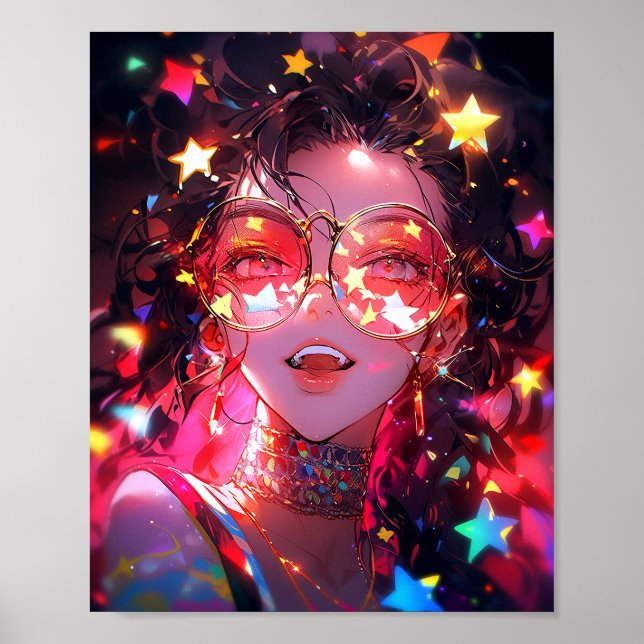Anime Girl Stars Poster (Front)