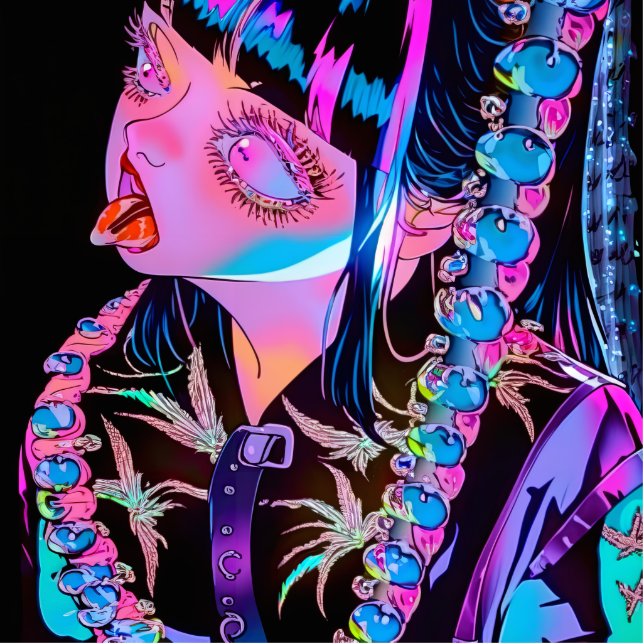 Anime Girl Sticking Her Tongue Out Cutout (Front)