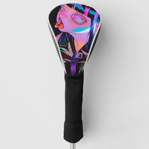 Anime Girl Sticking Her Tongue Out Golf Head Cover