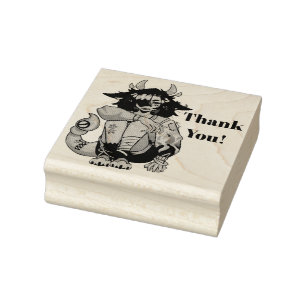Anime girl, thank You! Rubber Stamp