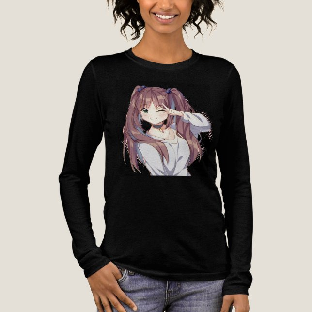 Anime girl 😻 Tri-Blend shirt (Front)