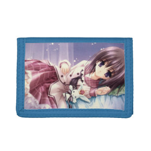 Anime girl tri-fold wallet