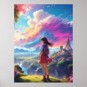 Anime Girl views Vista Poster