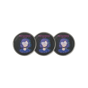 Anime girl virtual reality glasses ball marker