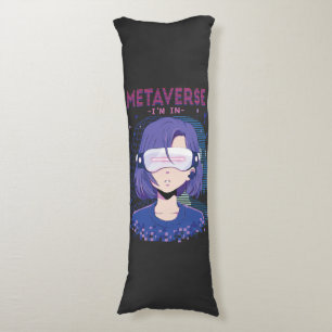 Anime girl virtual reality glasses Body Pillow