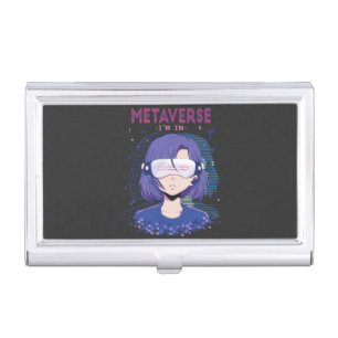 Anime girl virtual reality glasses Card Case
