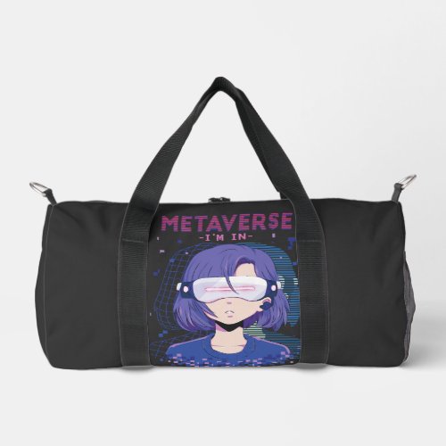 Anime girl virtual reality glasses Duffle Bag