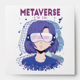 Anime girl virtual reality glasses envelope