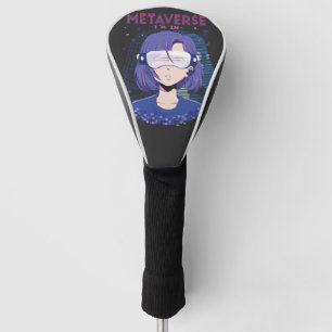 Anime girl virtual reality glasses Golf Head Cover