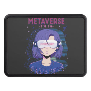 Anime girl virtual reality glasses hitch cover